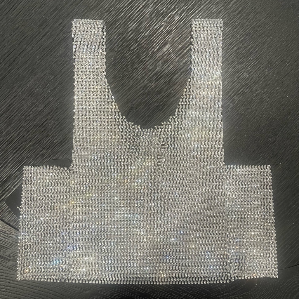 Nwt Santa Brands Sparkling Silver Crop Top | Size: Xs/S — image 2 of 8
